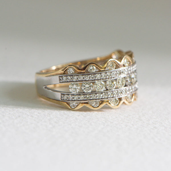 Wide Diamond Dress Ring