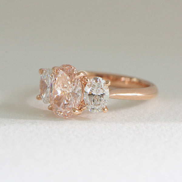 Mia | 2.9ct Pink Oval Lab Diamond Engagement Ring
