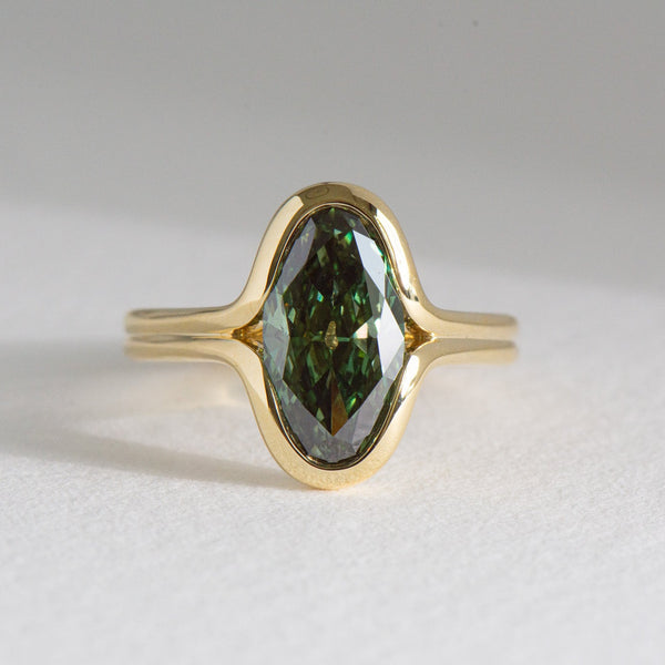 Everleigh | 3ct Green Moval Engagement Ring
