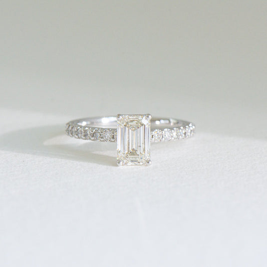 Edith | 1ct Emerald Cut Natural Diamond Engagement Ring