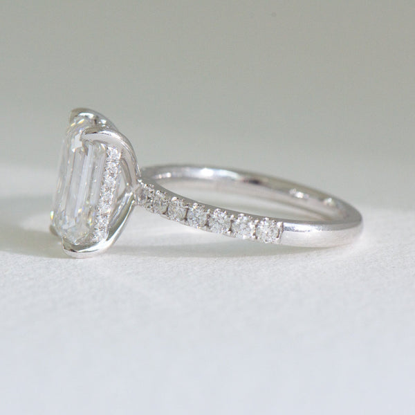 Edith | 4ct Emerald Cut Lab Diamond Engagement Ring