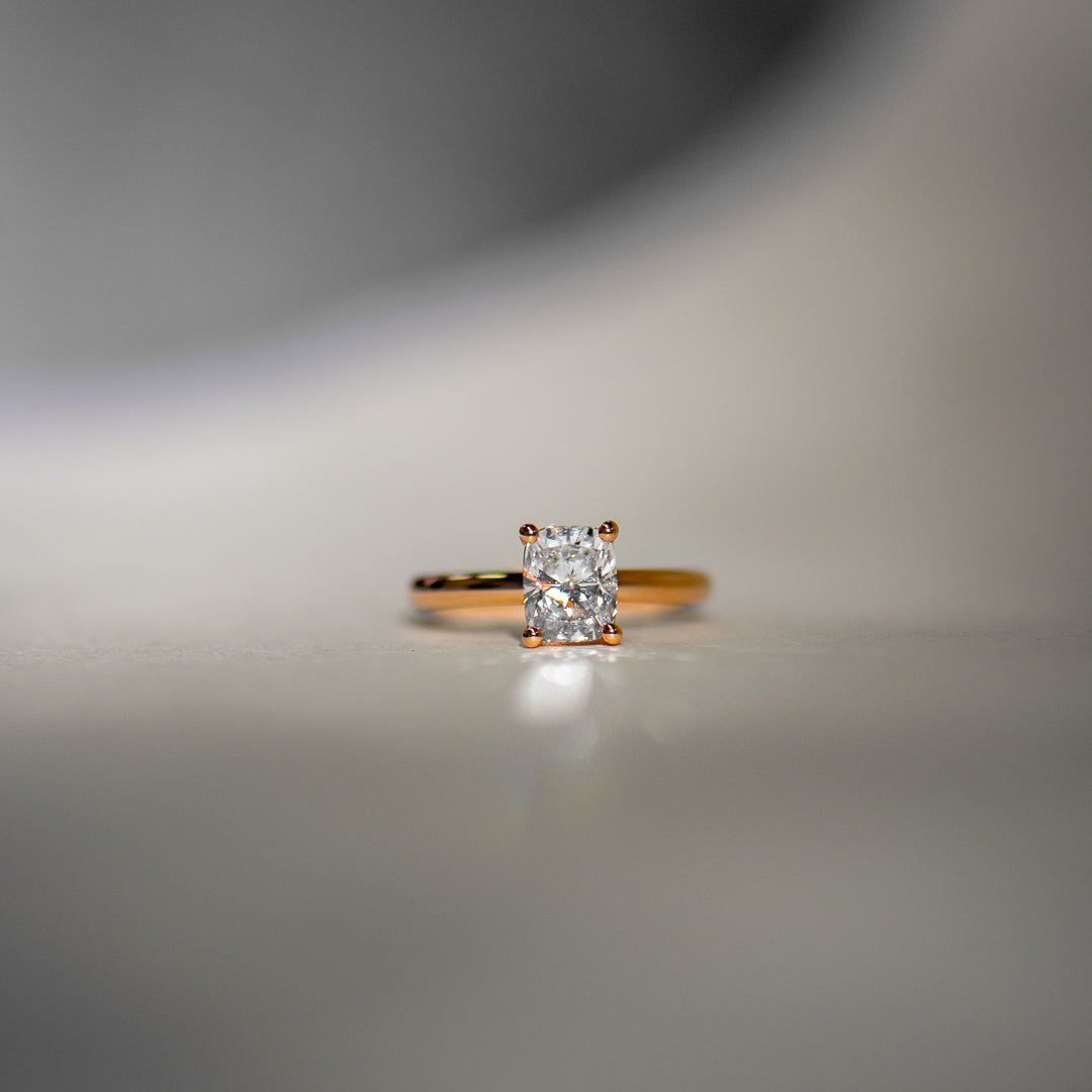 Celine | Elongated Cushion Cut Solitaire Diamond Engagement Ring