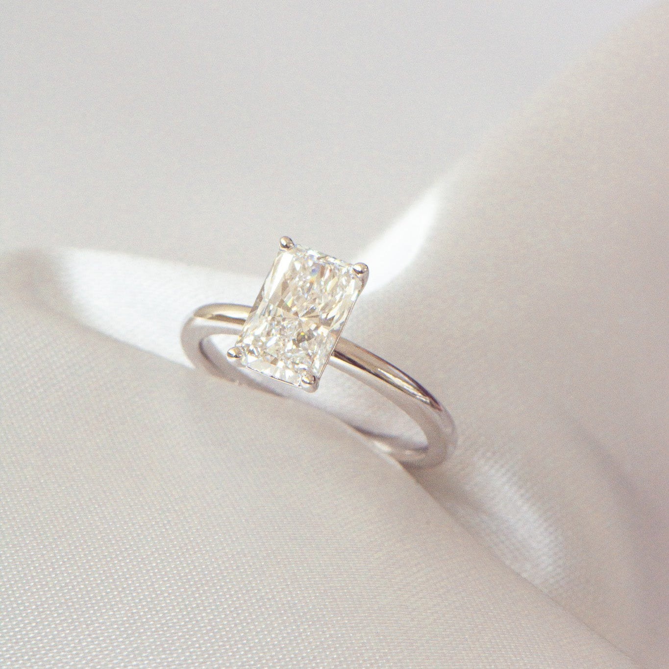Sofia | 2ct Radiant Lab Diamond Engagement Ring – Front view, Matthews Jewellers Newcastle