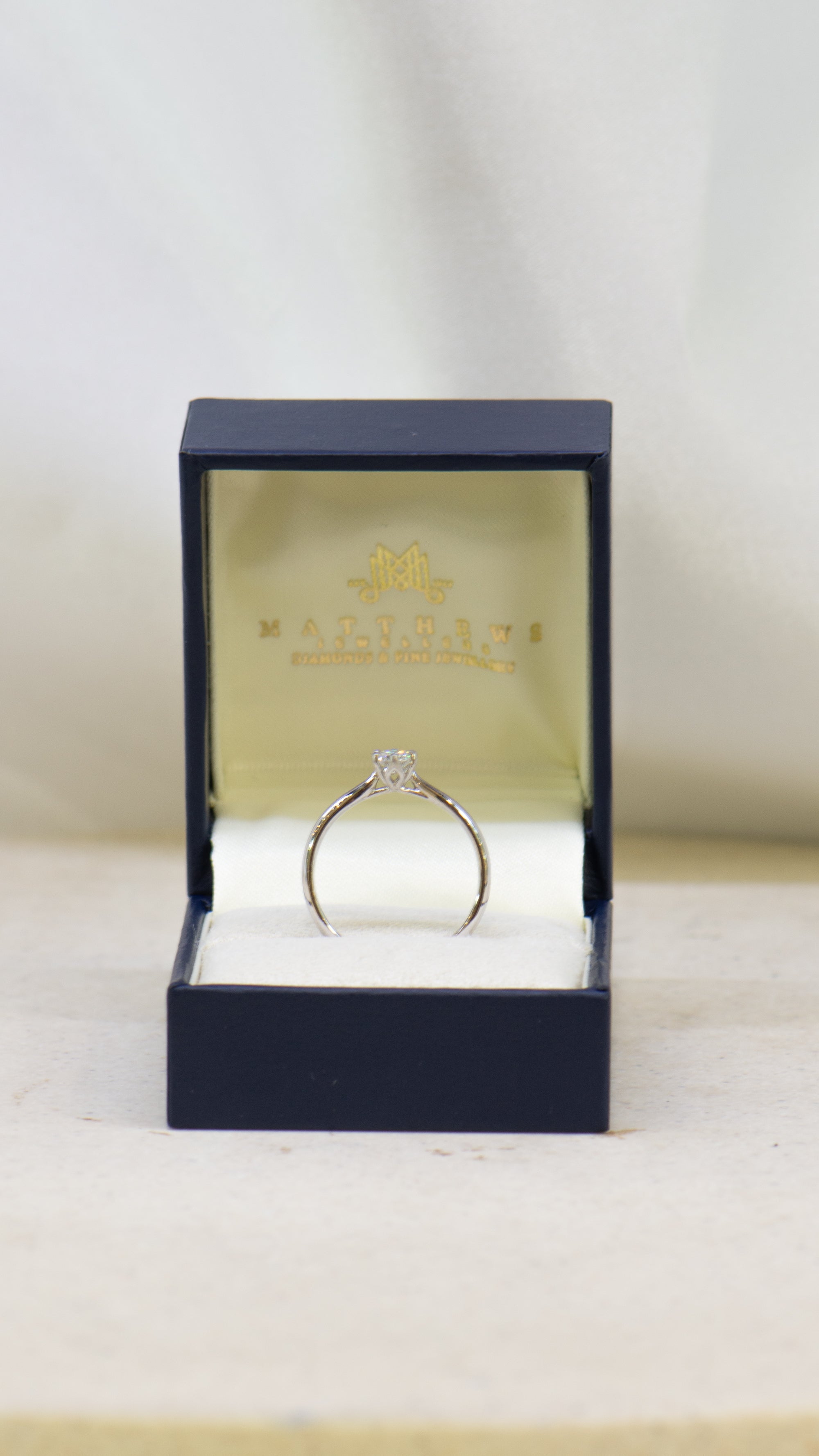 0.30ct Natural Dawn R2W | Round Brilliant Solitaire Diamond Engagement Ring - Six Prong