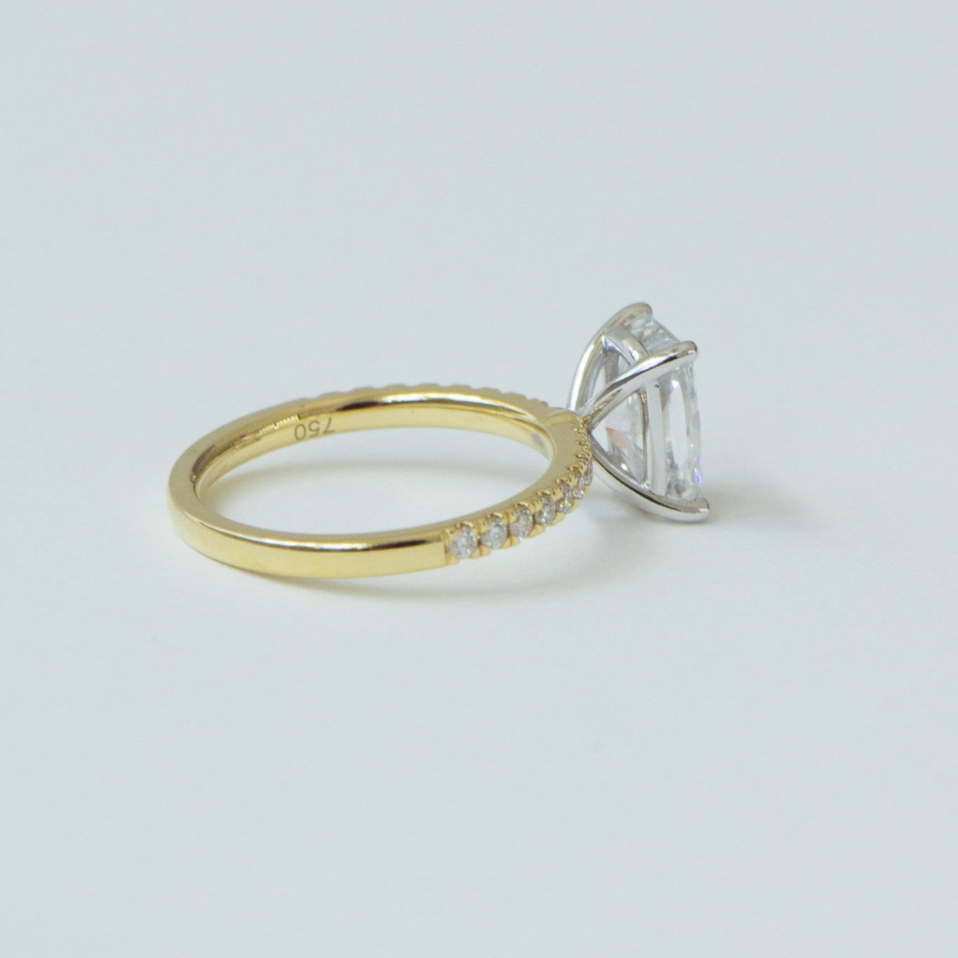 Elora | 2ct Elongated Cushion Lab Diamond Engagement Ring – Close-up detail view, Matthews Jewellers Newcastle