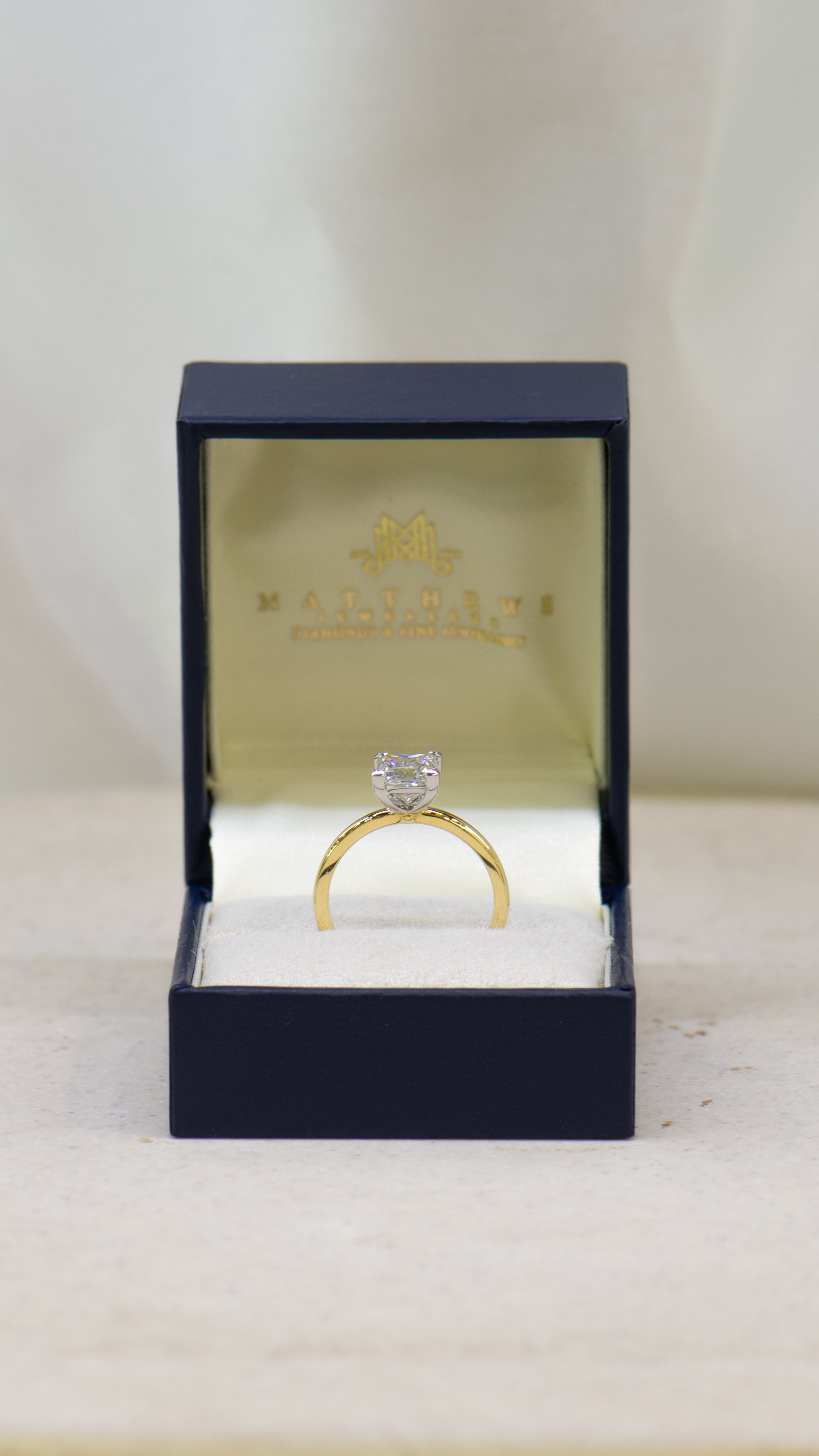 1.53ct Created Anika R2W | Princess Cut Solitaire Diamond Engagement Ring