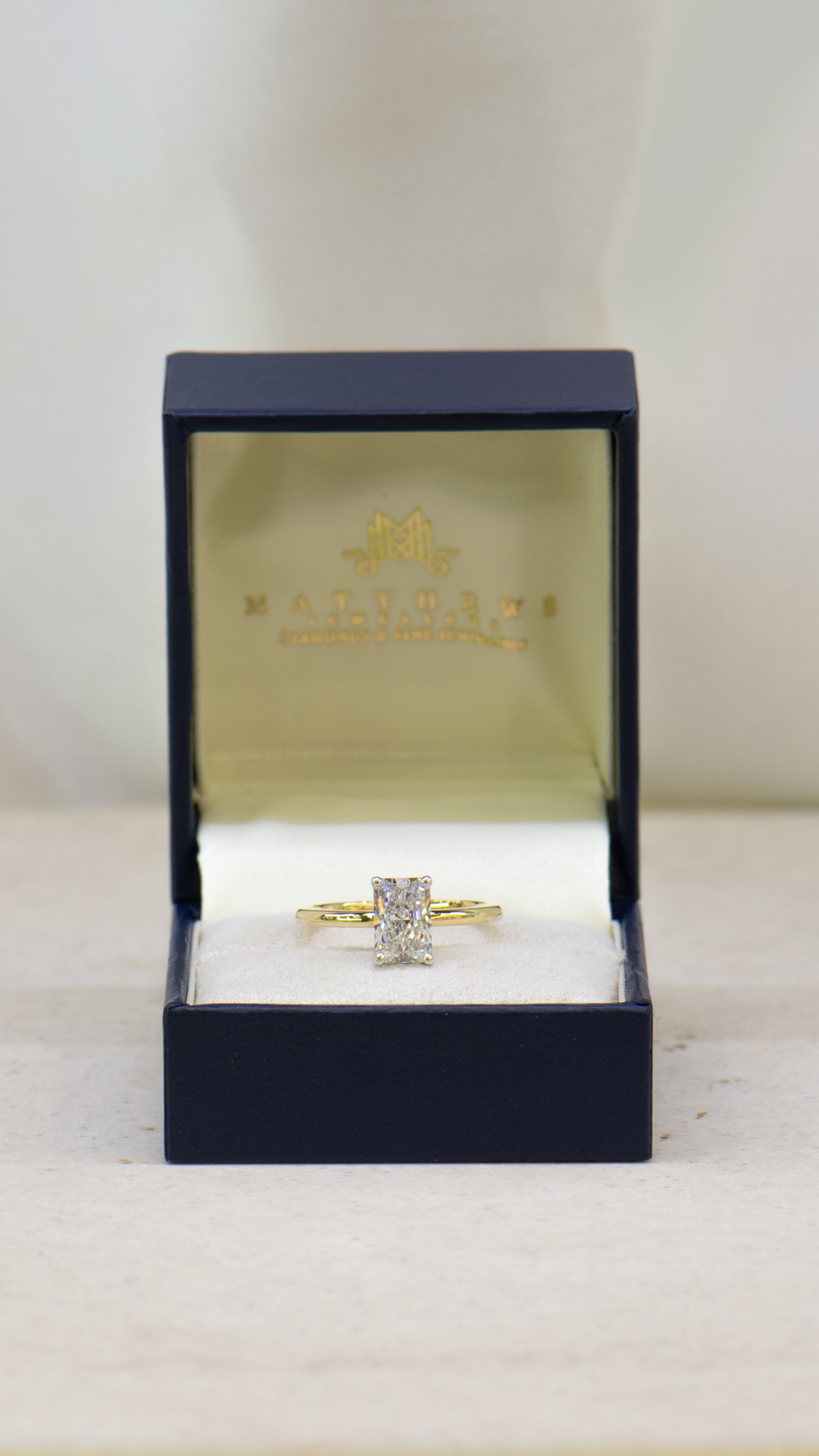 1.50ct Created Sofia R2W | Radiant Solitaire Diamond Engagement Ring