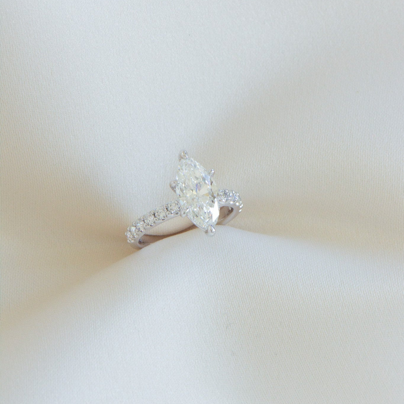 Freya | 2.5ct Marquise Lab Diamond Engagement Ring – Top-down view, Matthews Jewellers Newcastle