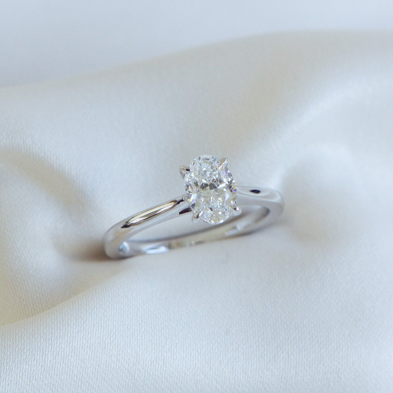 Heritage Helena 1.01ct natural diamond oval ring in 18k gold, Matthews Jewellers Newcastle