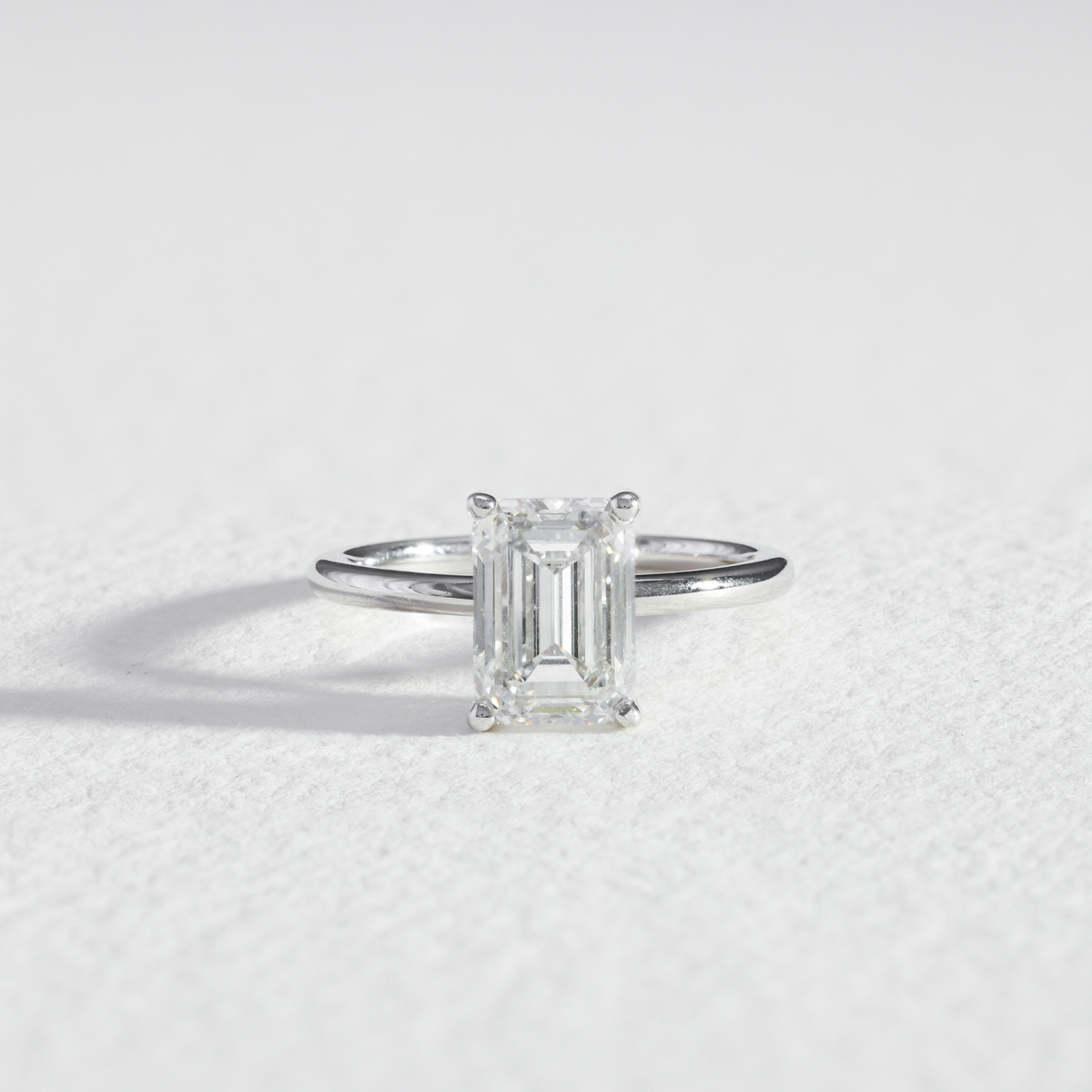 Edith | Emerald Cut Diamond Solitaire Engagement Ring