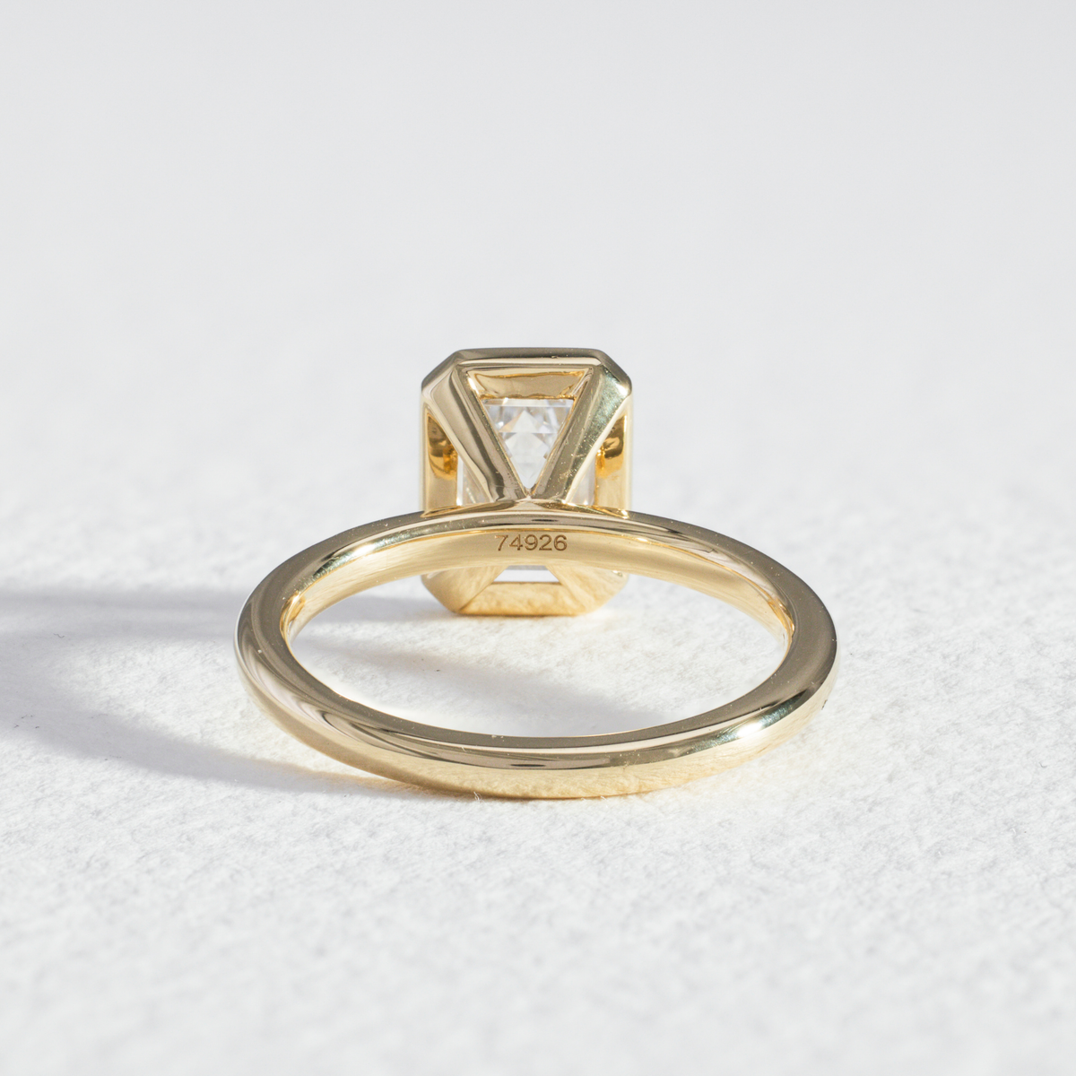 Bezel Edith | Emerald Bezel Diamond Engagement Ring