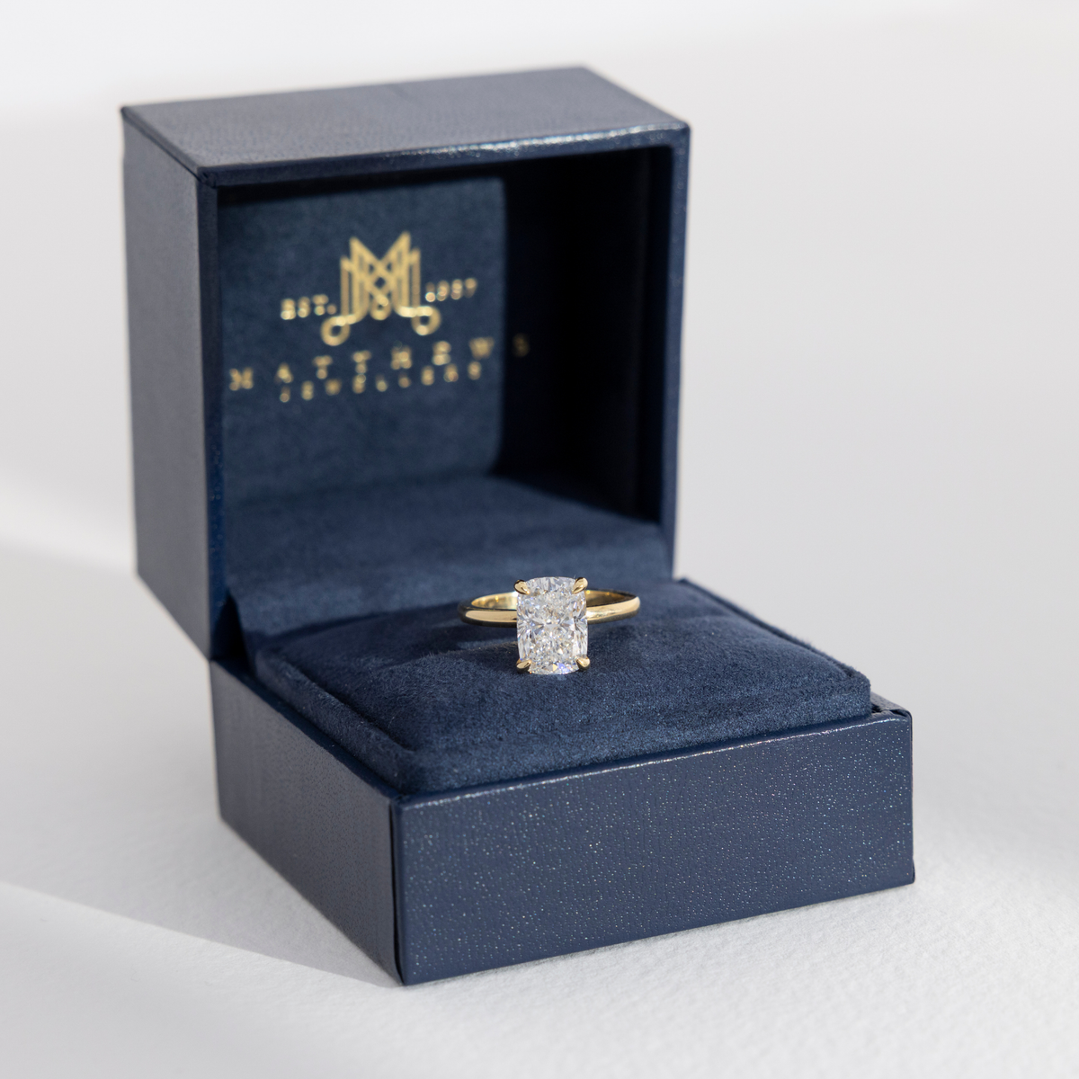Elora | Elongated Cushion Diamond Solitaire Engagement Ring