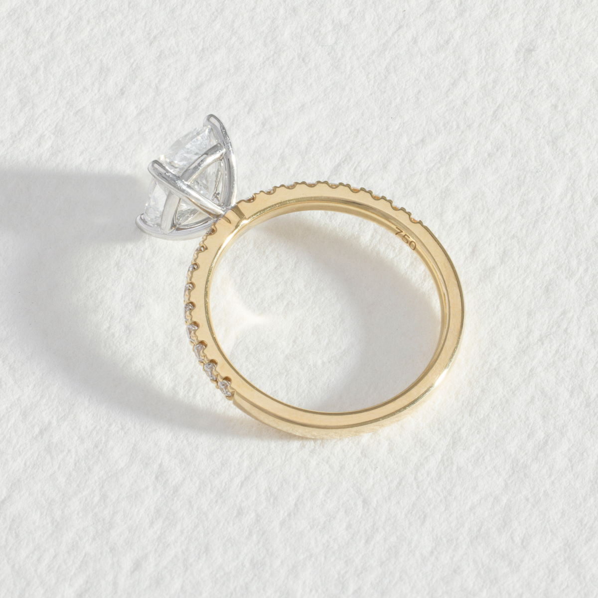 Pavé Elora | Elongated Cushion Diamond Solitaire Engagement Ring