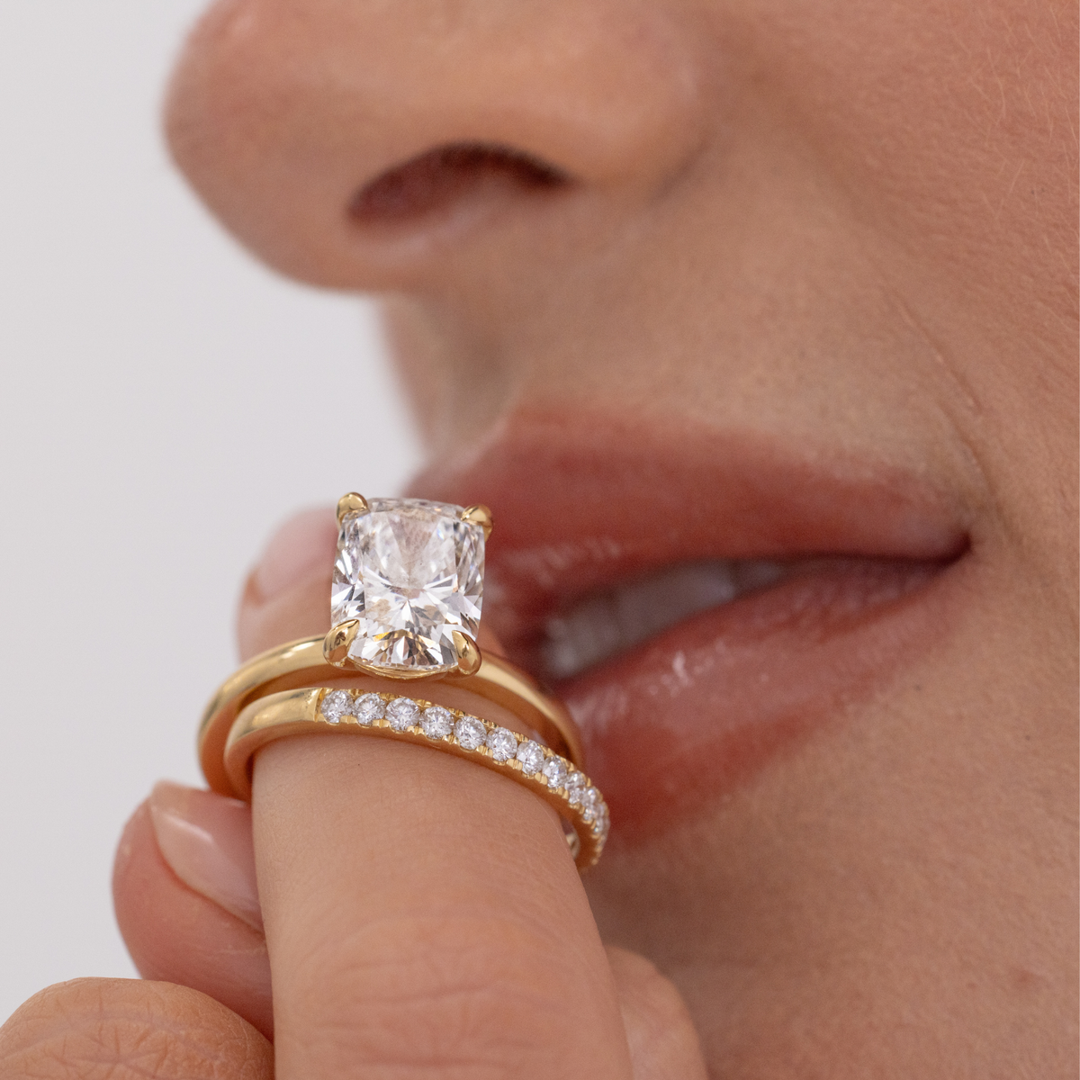 Elora | Elongated Cushion Diamond Solitaire Engagement Ring