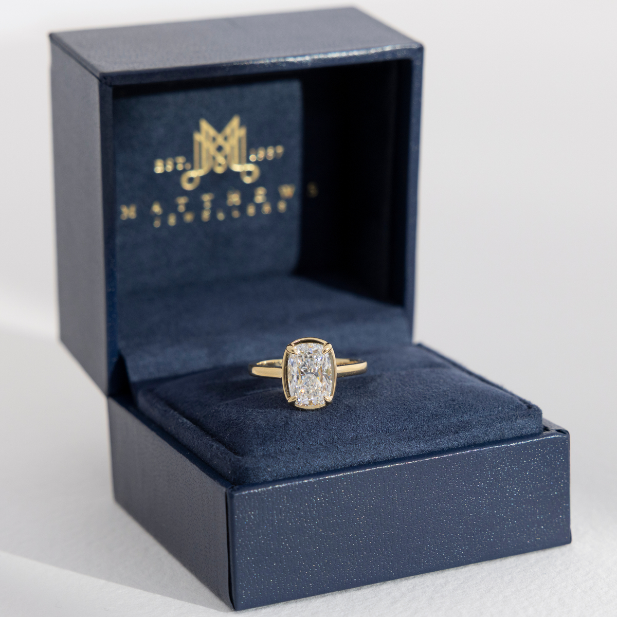 Florence | Elongated Cushion Georgian Inspired Diamond Engagement Ring