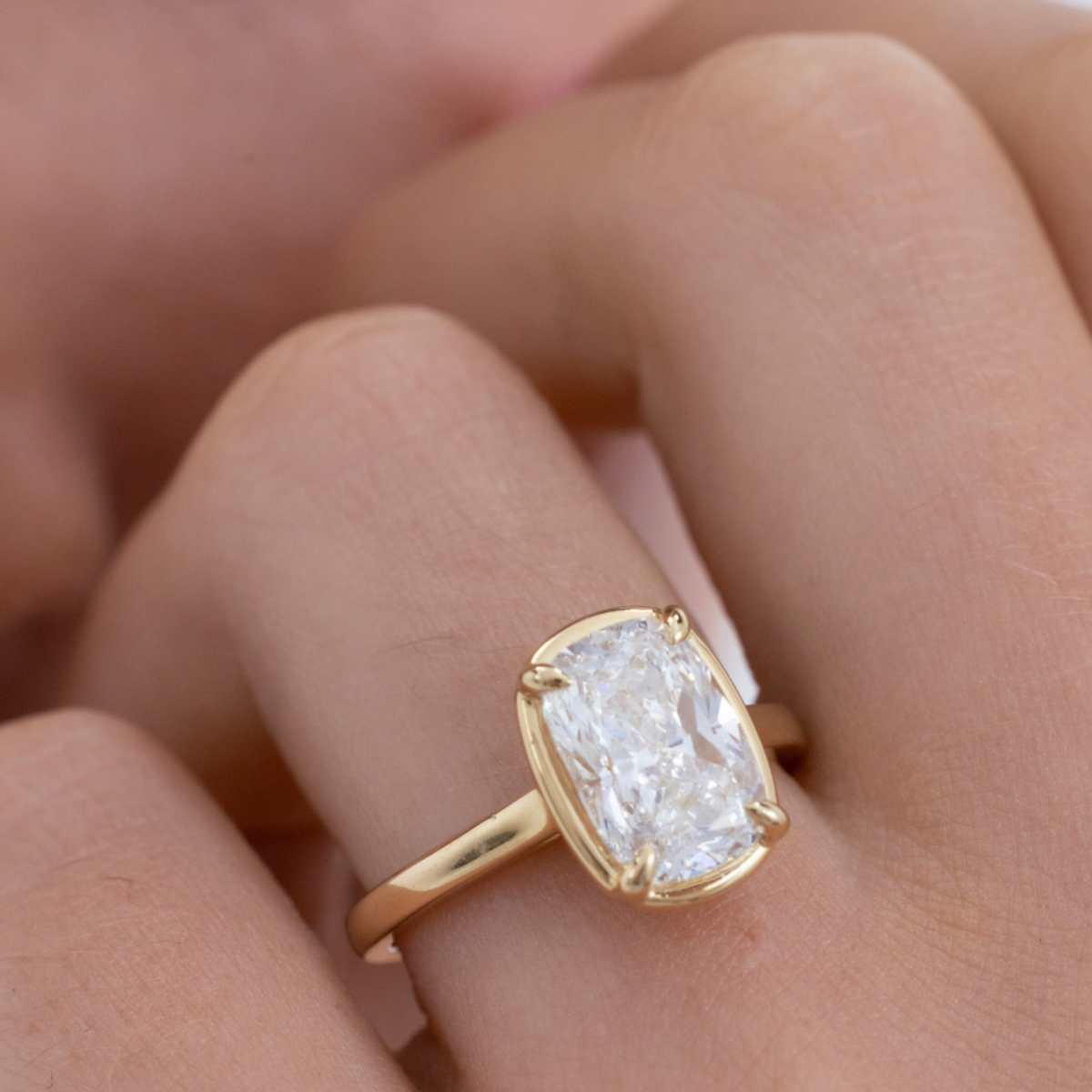 Florence | Elongated Cushion Georgian Inspired Diamond Engagement Ring