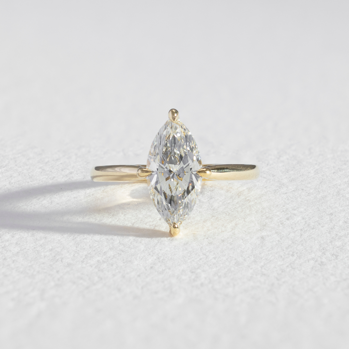 Freya Four Claw Marquise Diamond Engagement Ring – view 3