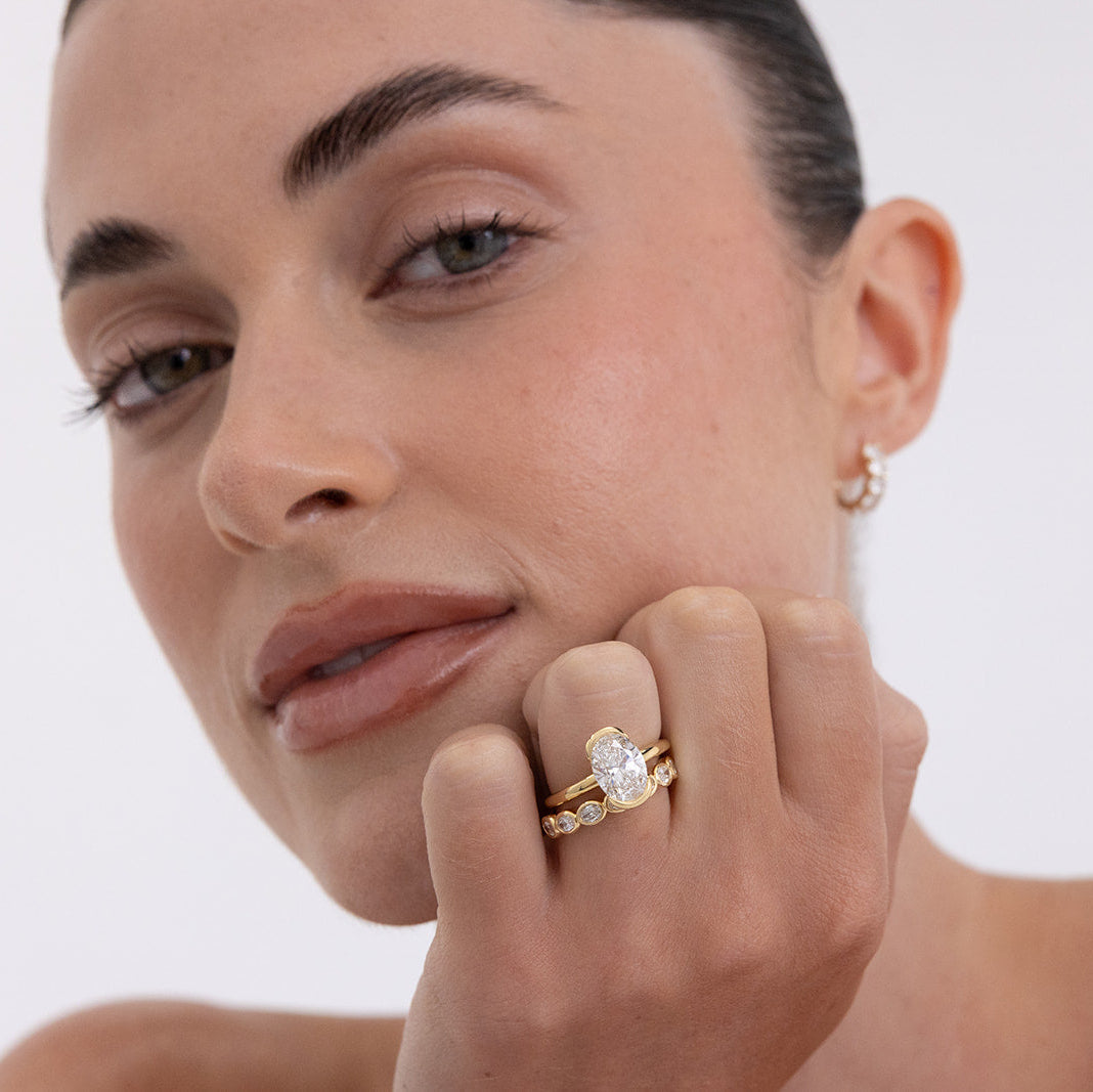 Airlie | Lab Diamond Wedding Ring – Three-quarter view, Matthews Jewellers Newcastle