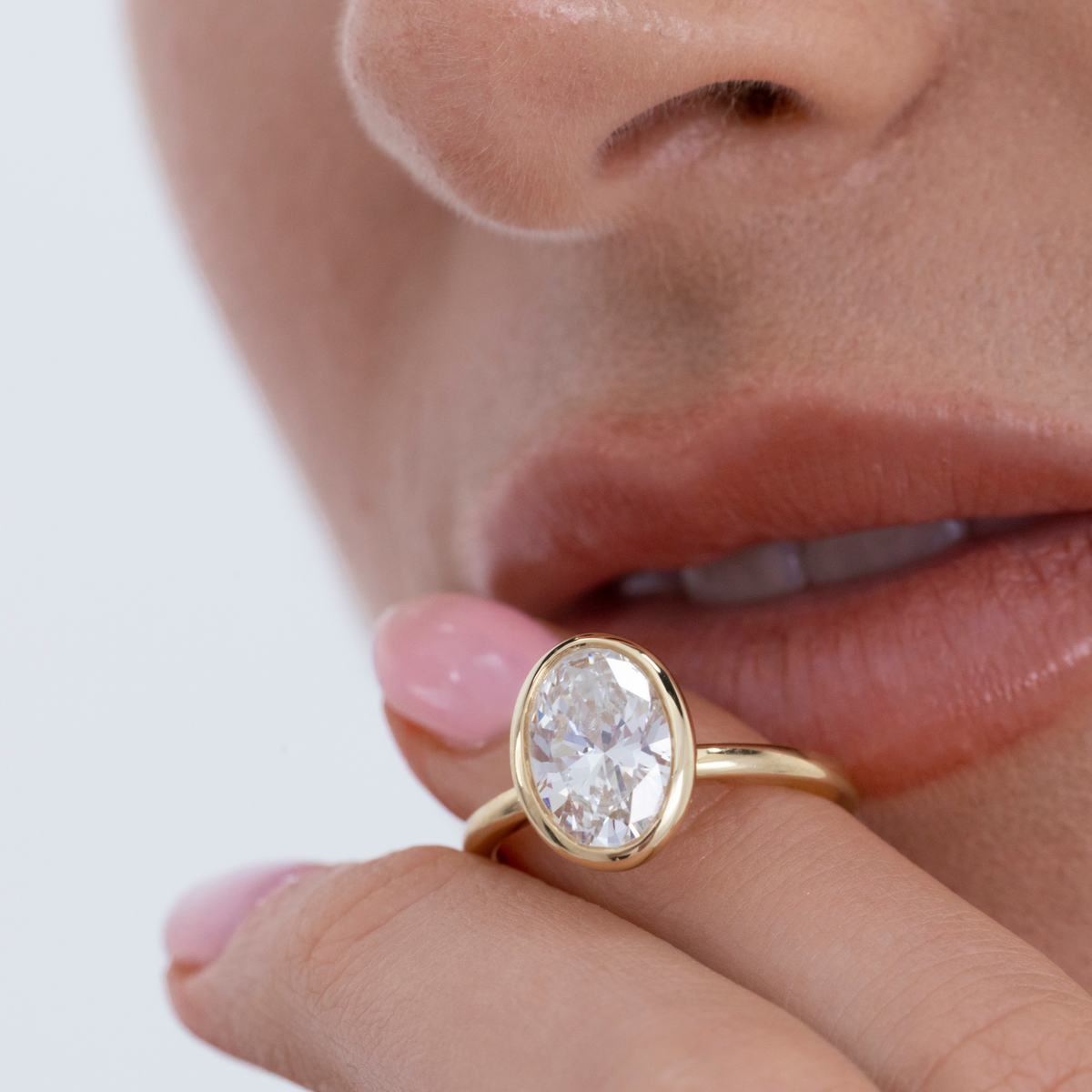 Bezel Helena | Oval Diamond Bezel Solitaire Engagement Ring