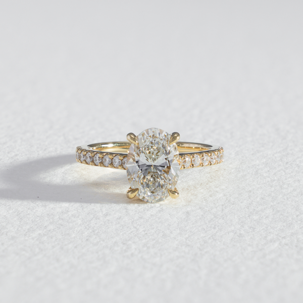 Pavé Helena | Oval Diamond Engagement Ring with Diamond Band