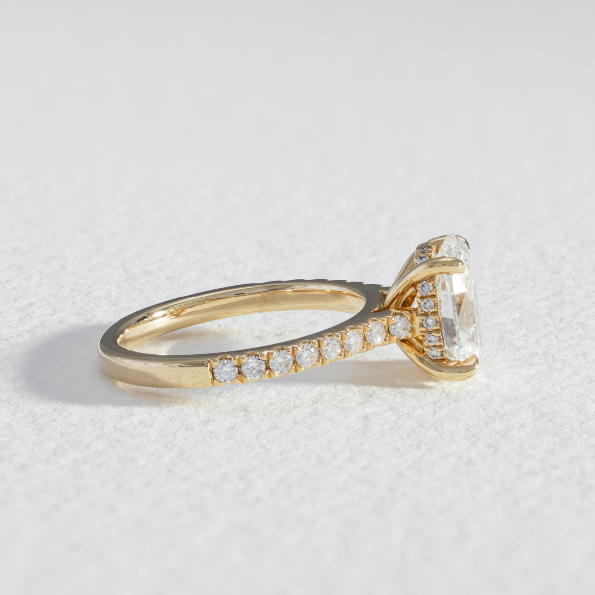Pavé Helena | Oval Diamond Engagement Ring with Diamond Band