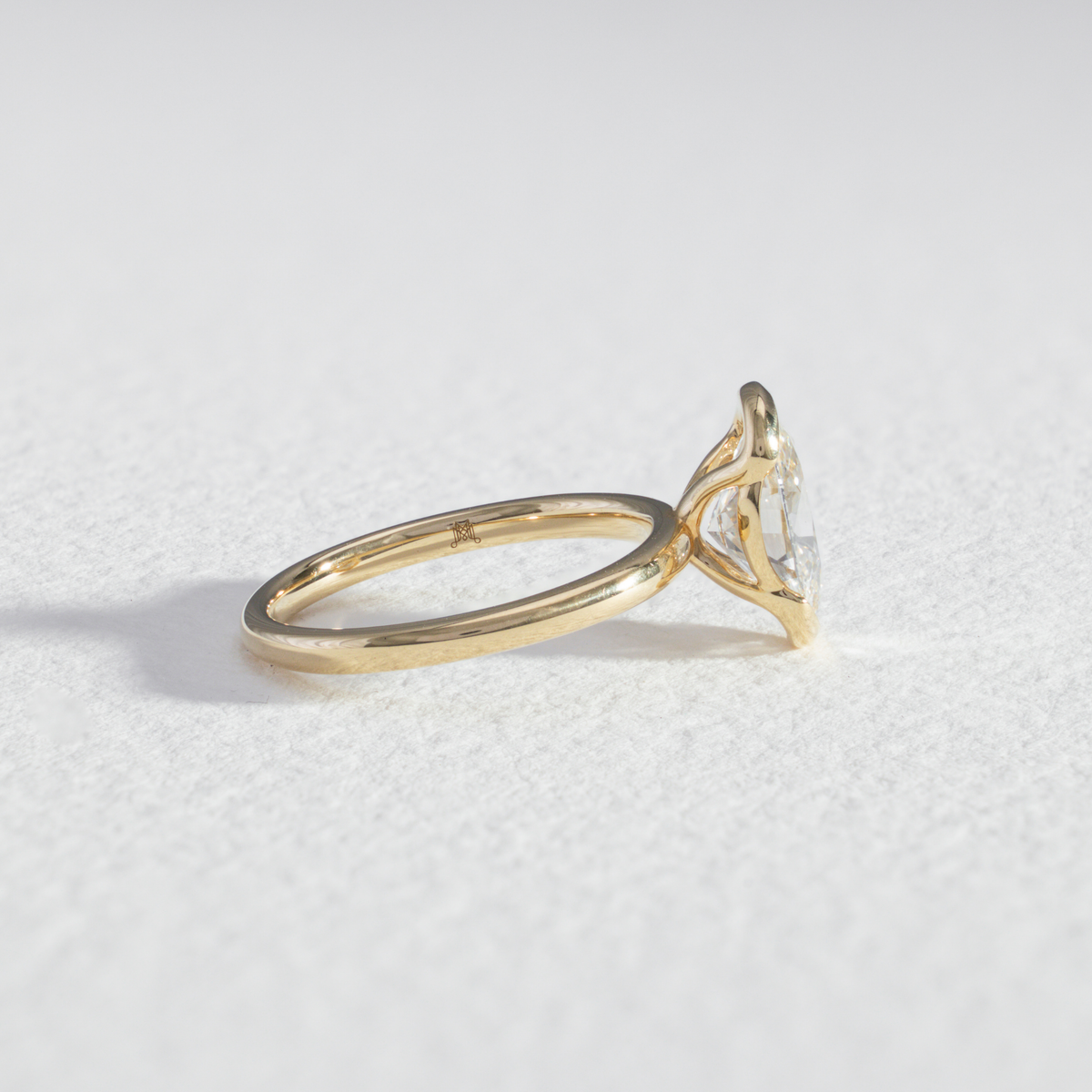 Half Bezel Helena | Oval Half Bezel Diamond Engagement Ring