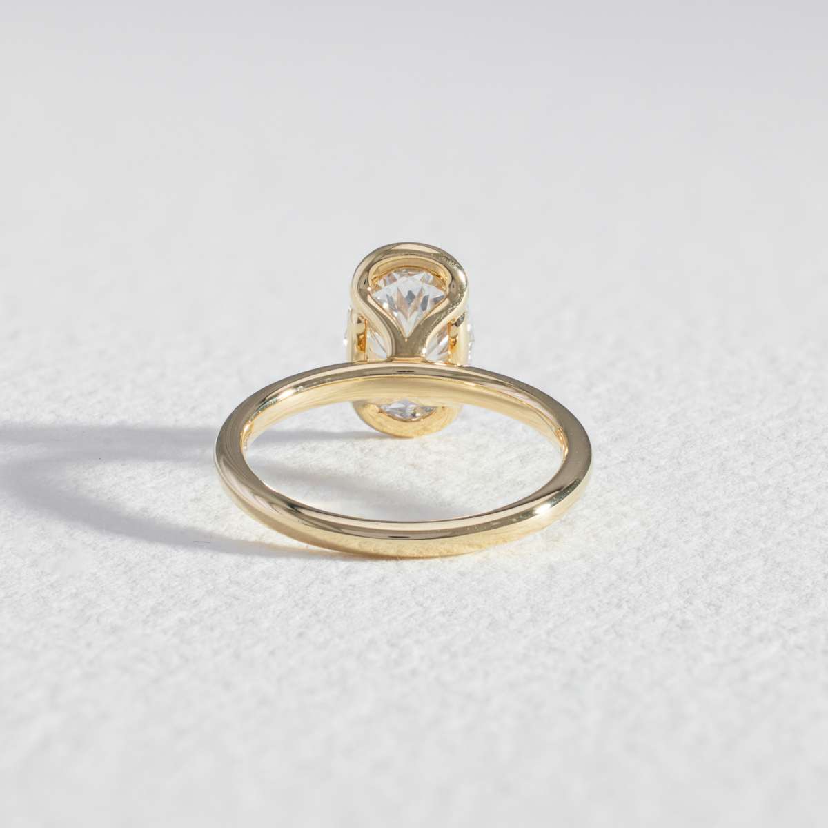Half Bezel Helena | Oval Half Bezel Diamond Engagement Ring
