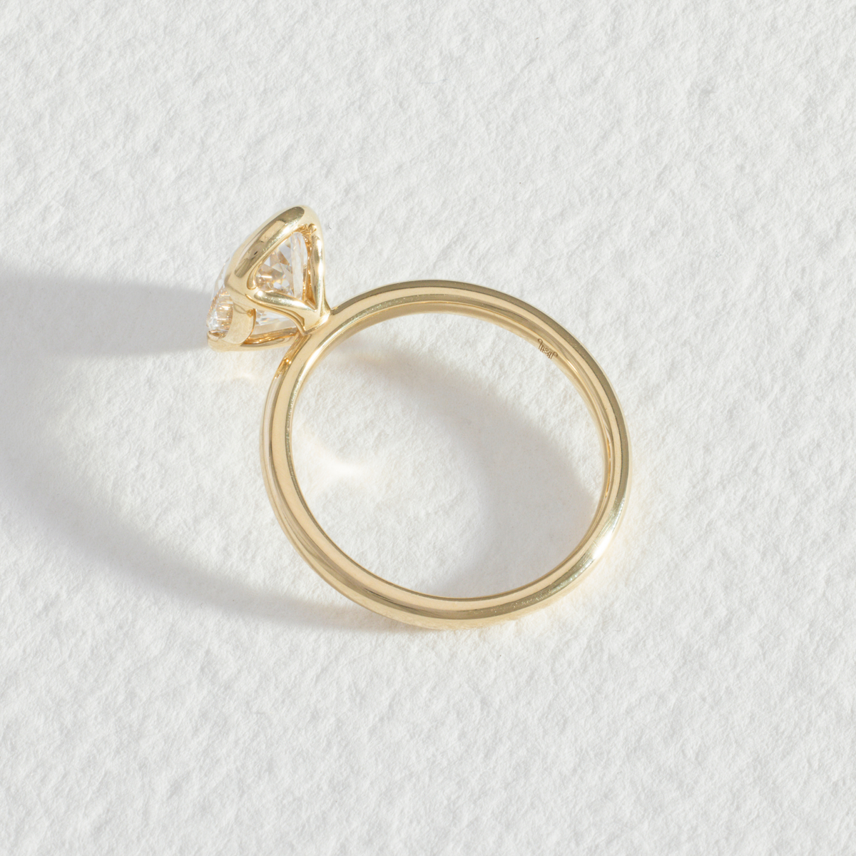 Half Bezel Helena | Oval Half Bezel Diamond Engagement Ring