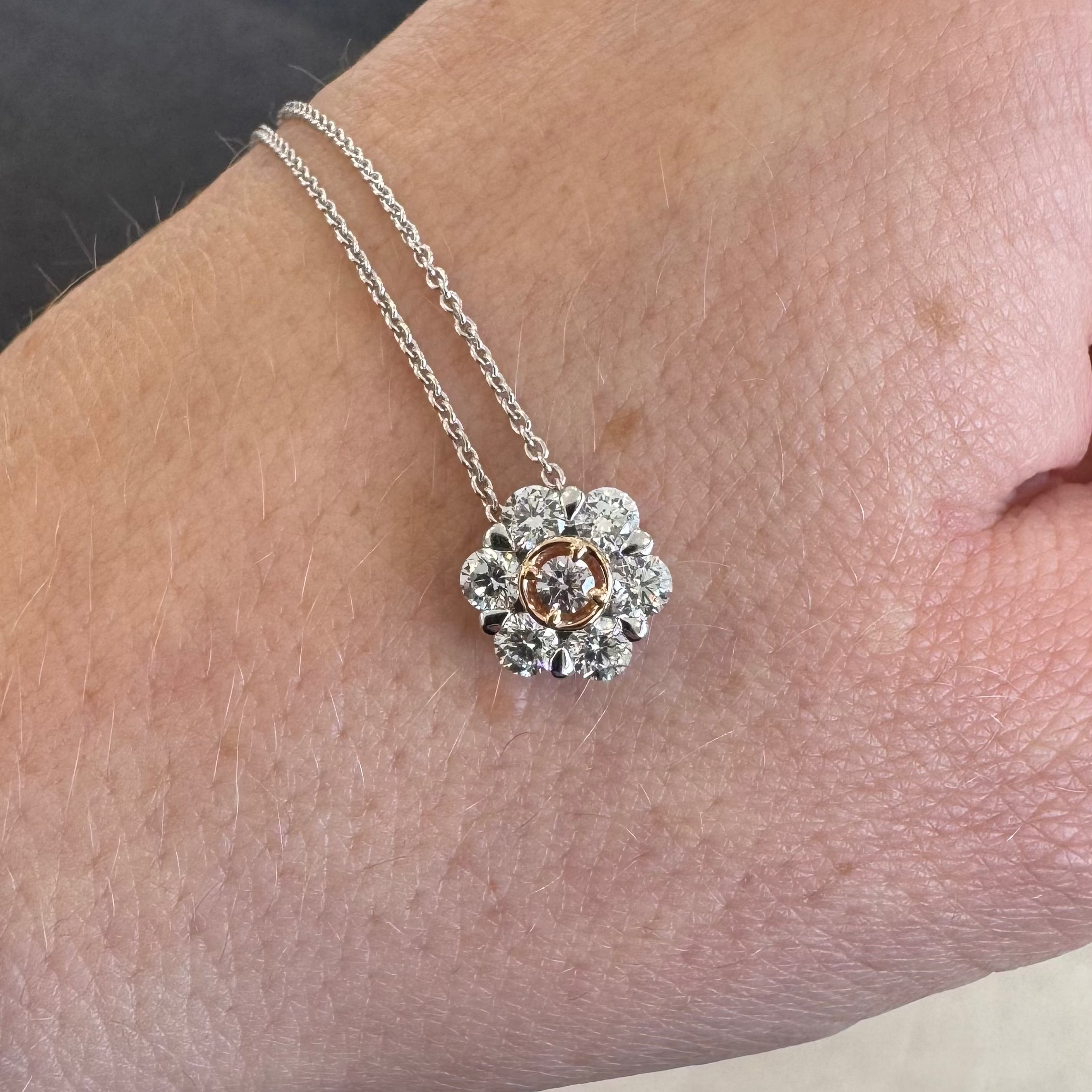 Pink Argyle Diamond Flower Pendant