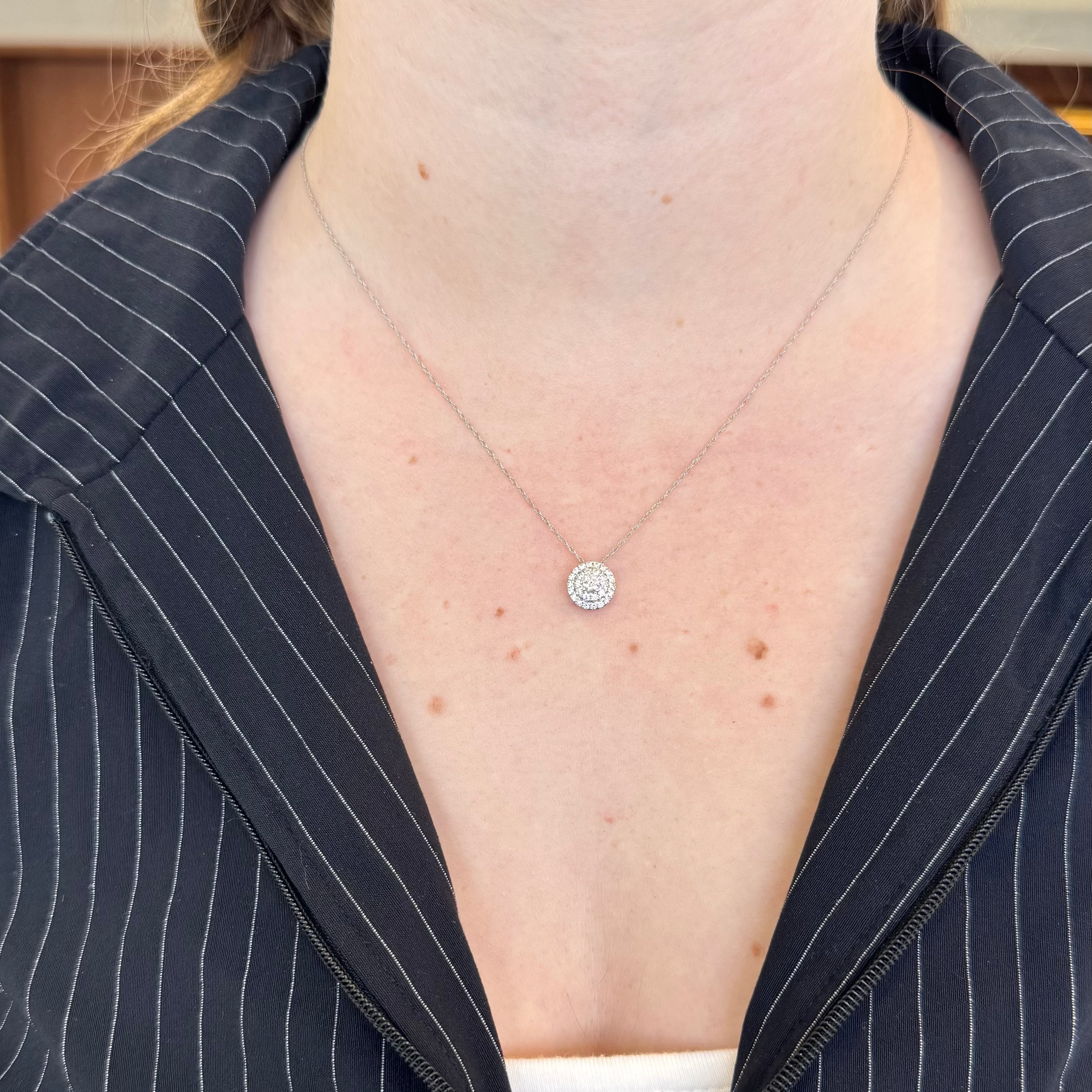 Argyle Double Halo Pendant with Chain