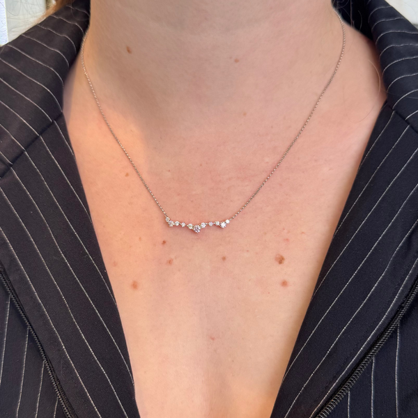 Pink Diamond Curved Necklace