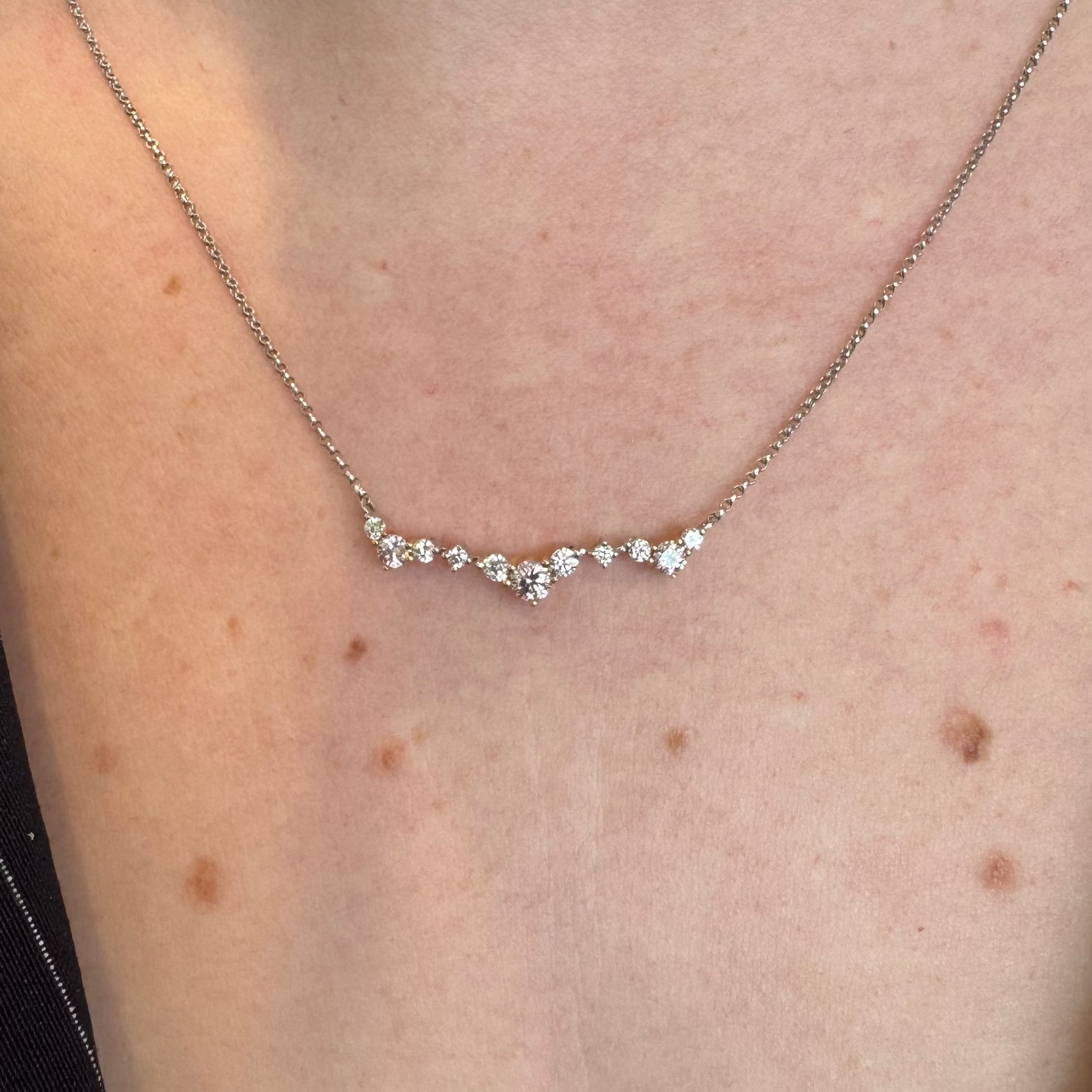 Pink Diamond Curved Necklace