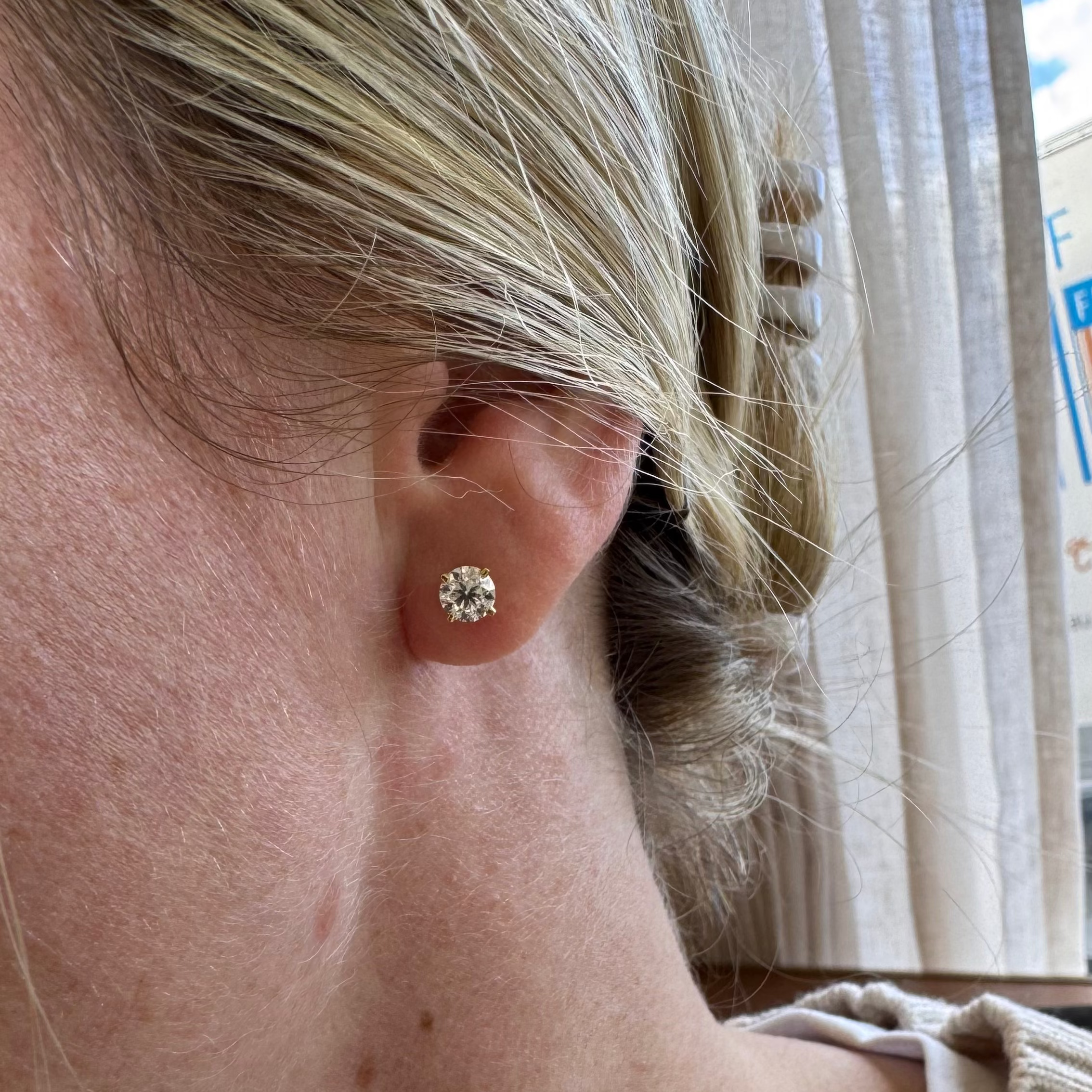 1ct Natural Diamond Earrings