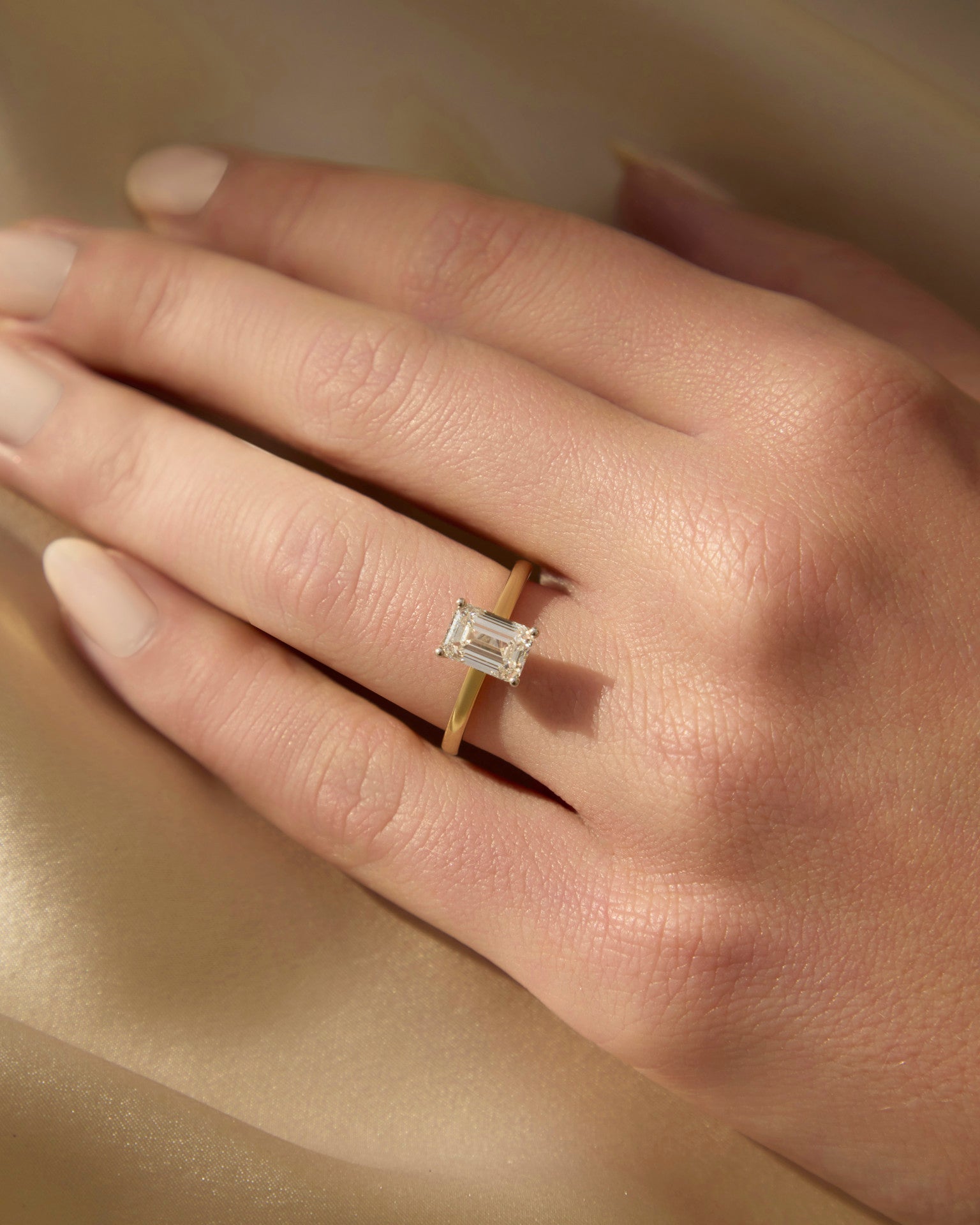 Edith | Emerald Cut Solitaire Diamond Engagement Ring