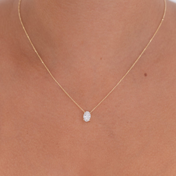 Oval Diamond Necklace Made To Order