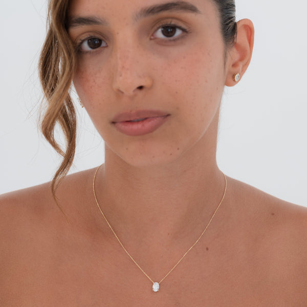 Oval Diamond Necklace