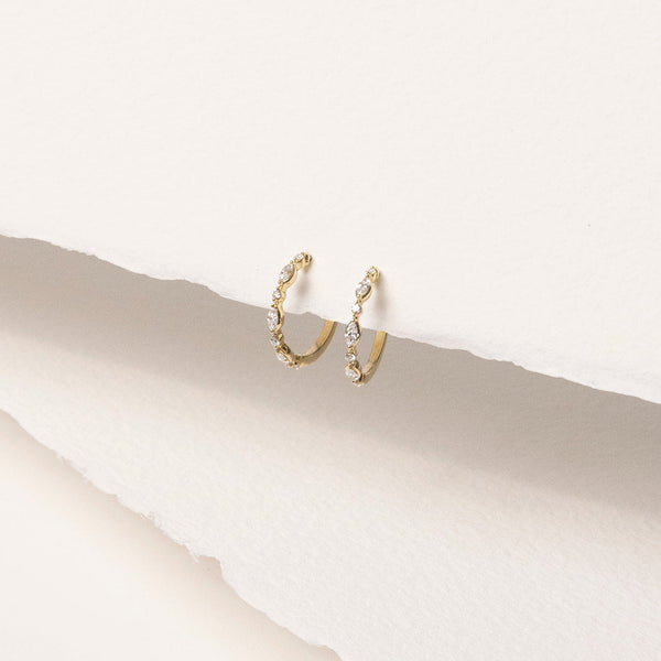 Marquise and Round Dainty Hoop Earrings