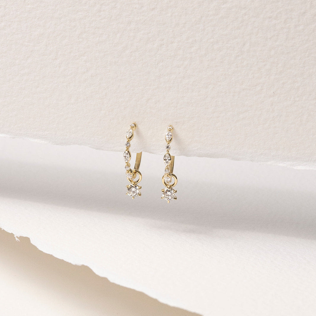Marquise and Round Hoop Earrings