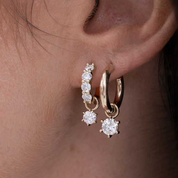 Lustre Round Diamond Earring Charm