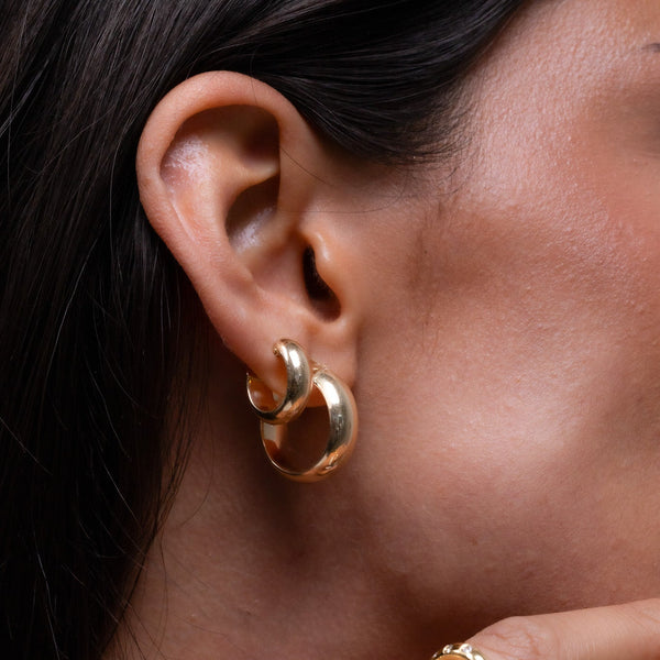 Gold Thick Hoop Earring