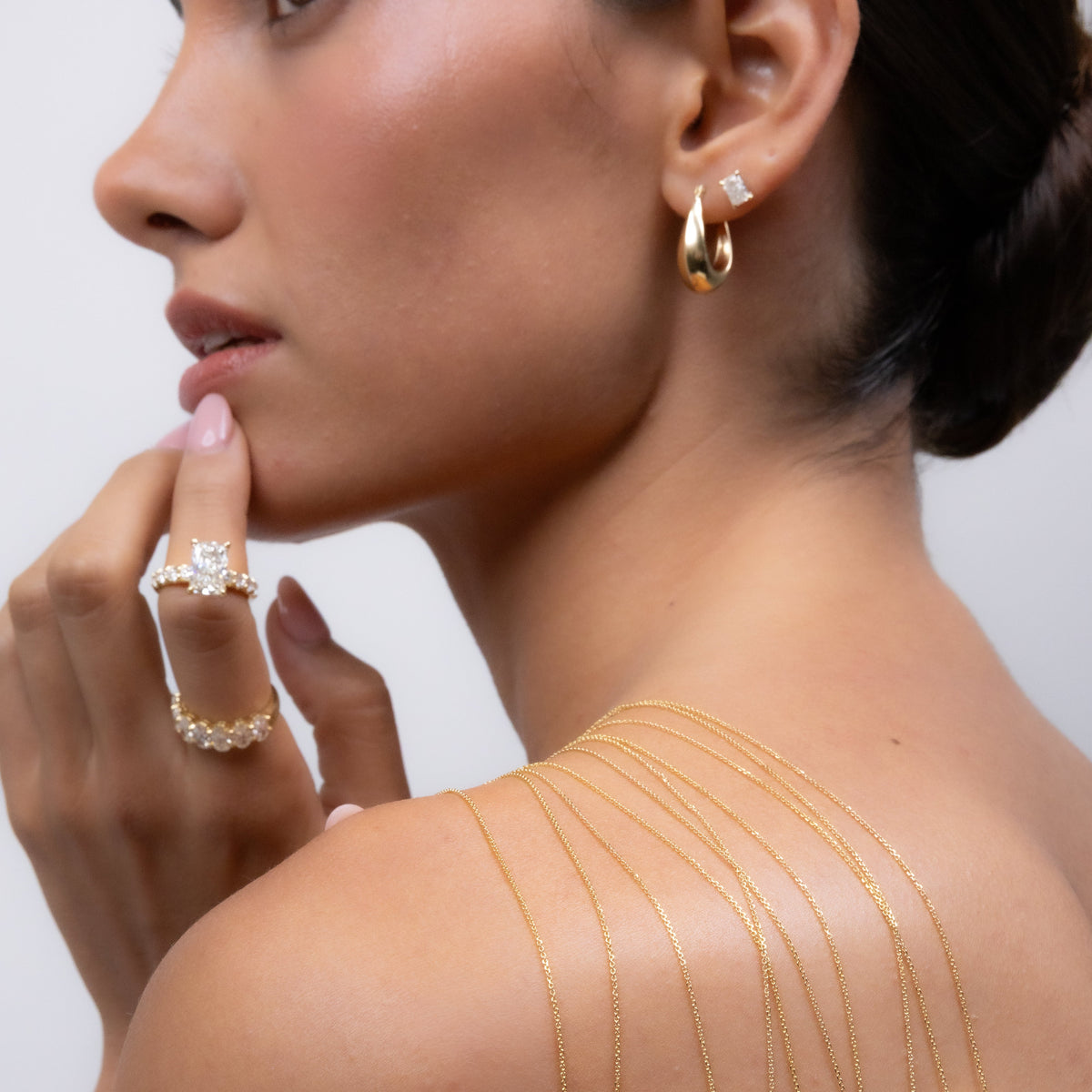 Thick Oval Hoop Earring