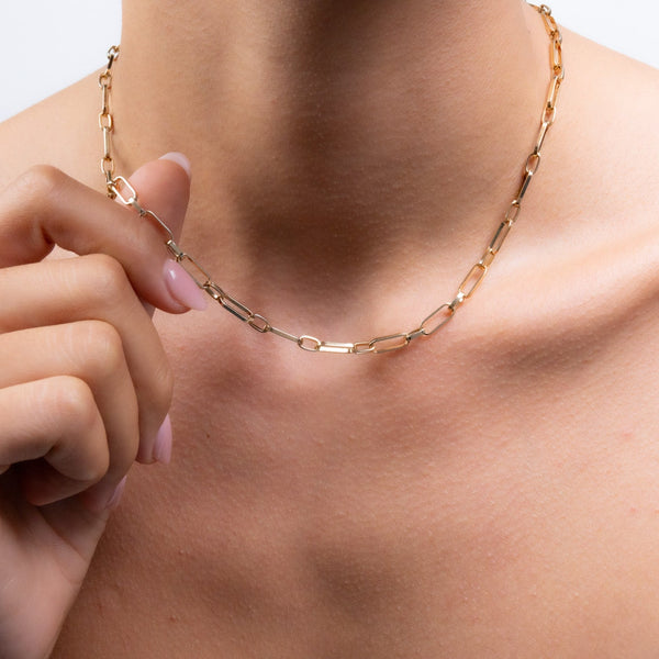 1+1 Gold Paperclip Link Chain