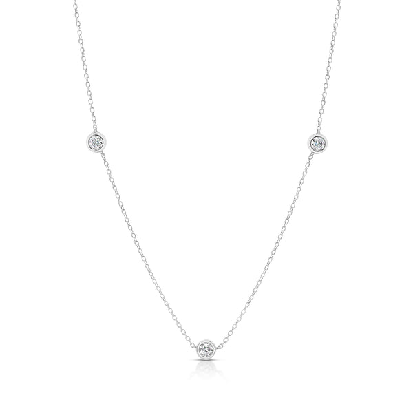 7 Diamond Station Necklace