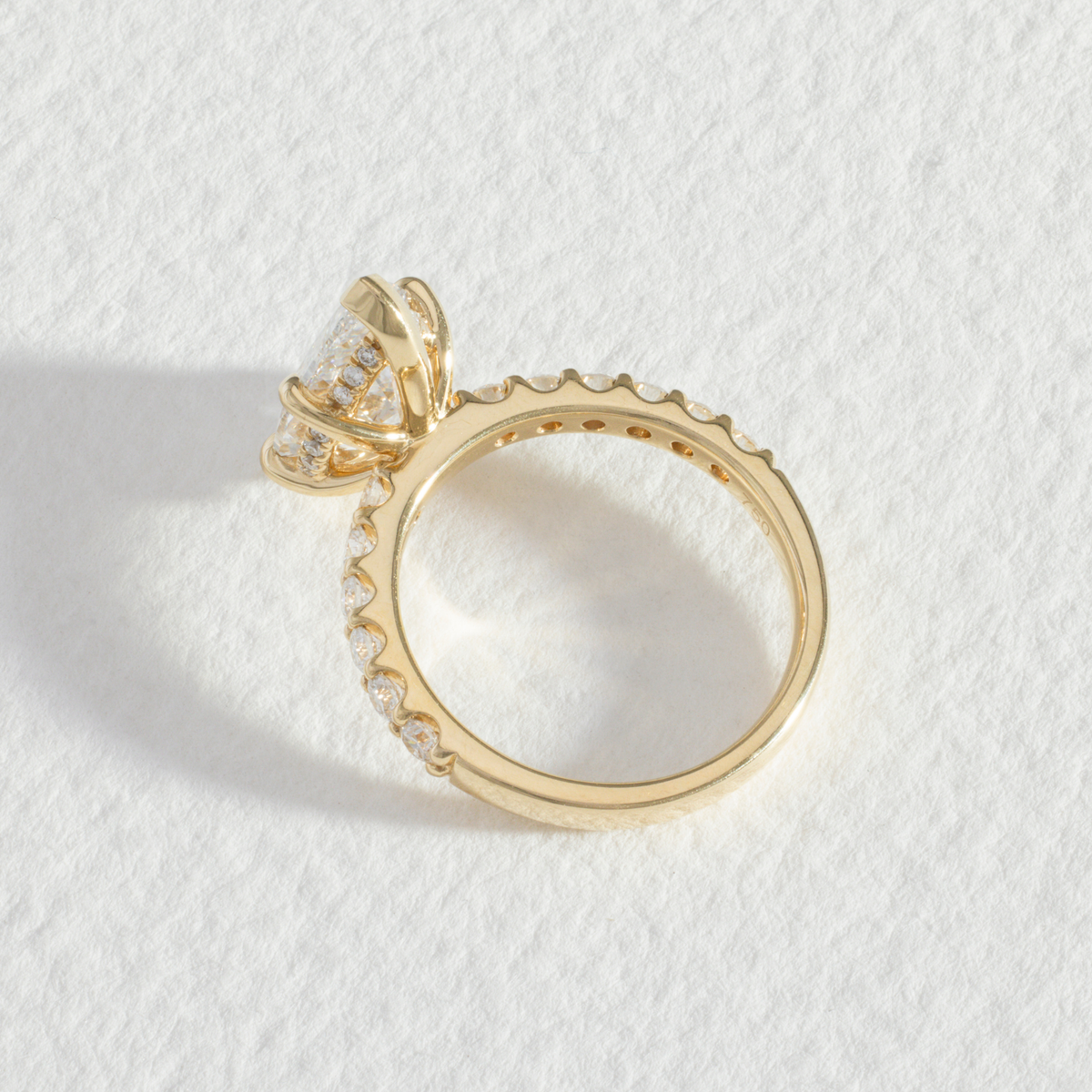 Pavé Nora | Pear Diamond Engagement Ring with Diamond Band