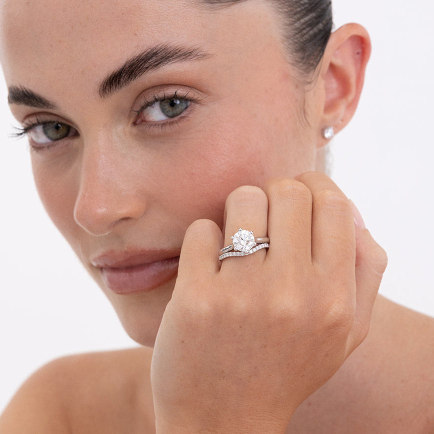 Oceane | Lab Diamond Wedding Ring – Side profile view, Matthews Jewellers Newcastle