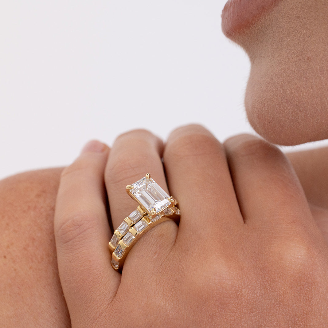 Odette | Lab Oval Diamond Wedding Ring – Side profile view, Matthews Jewellers Newcastle