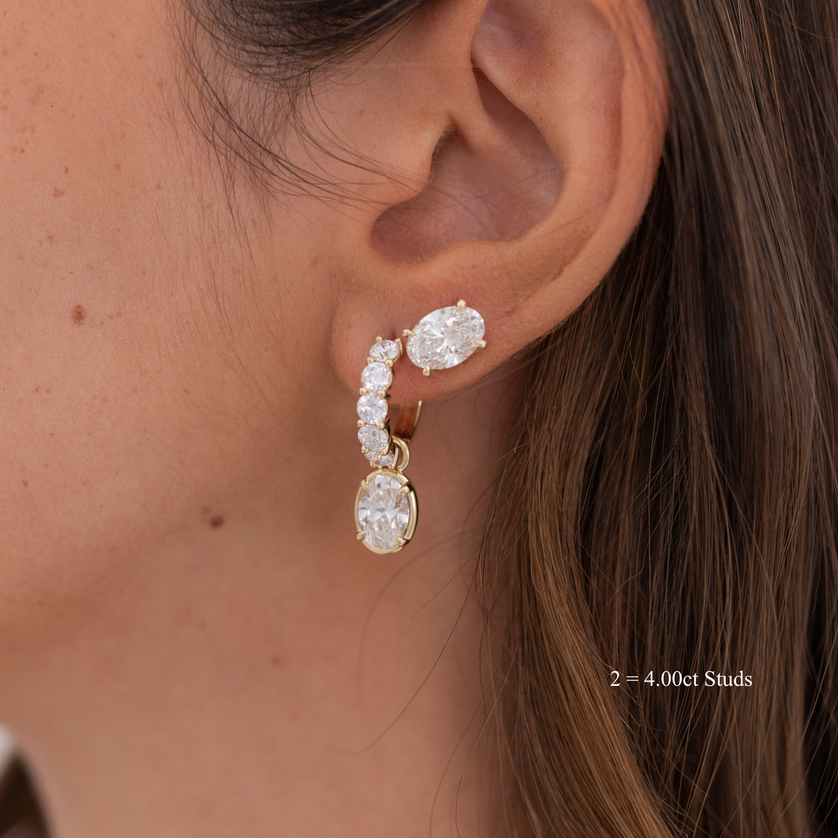 Oval Diamond Studs