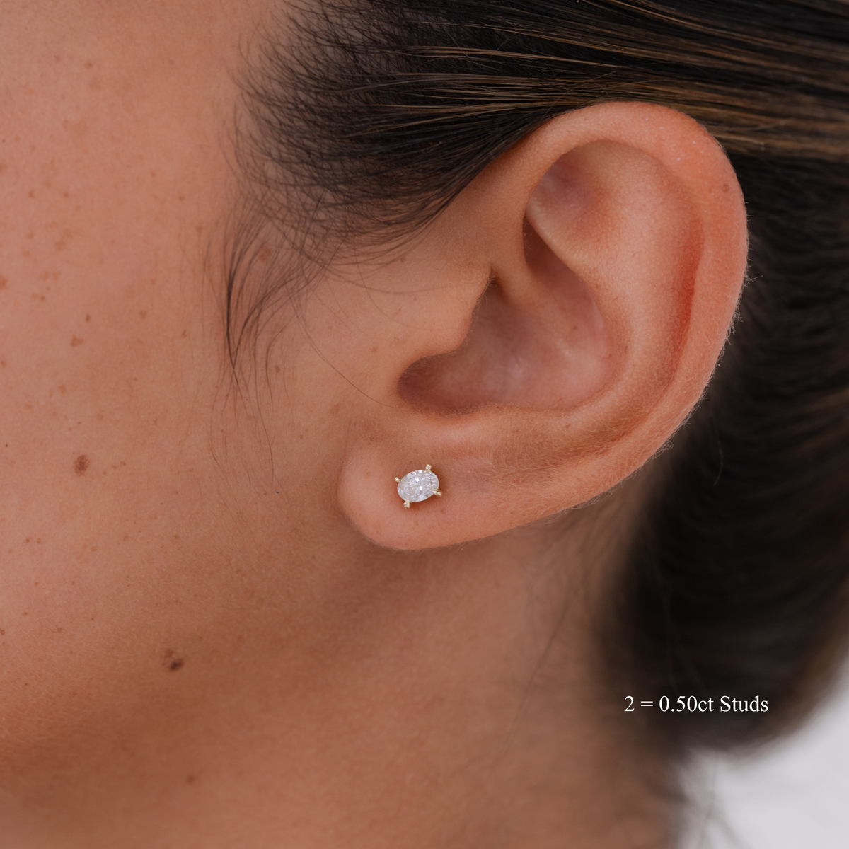 Oval Diamond Studs