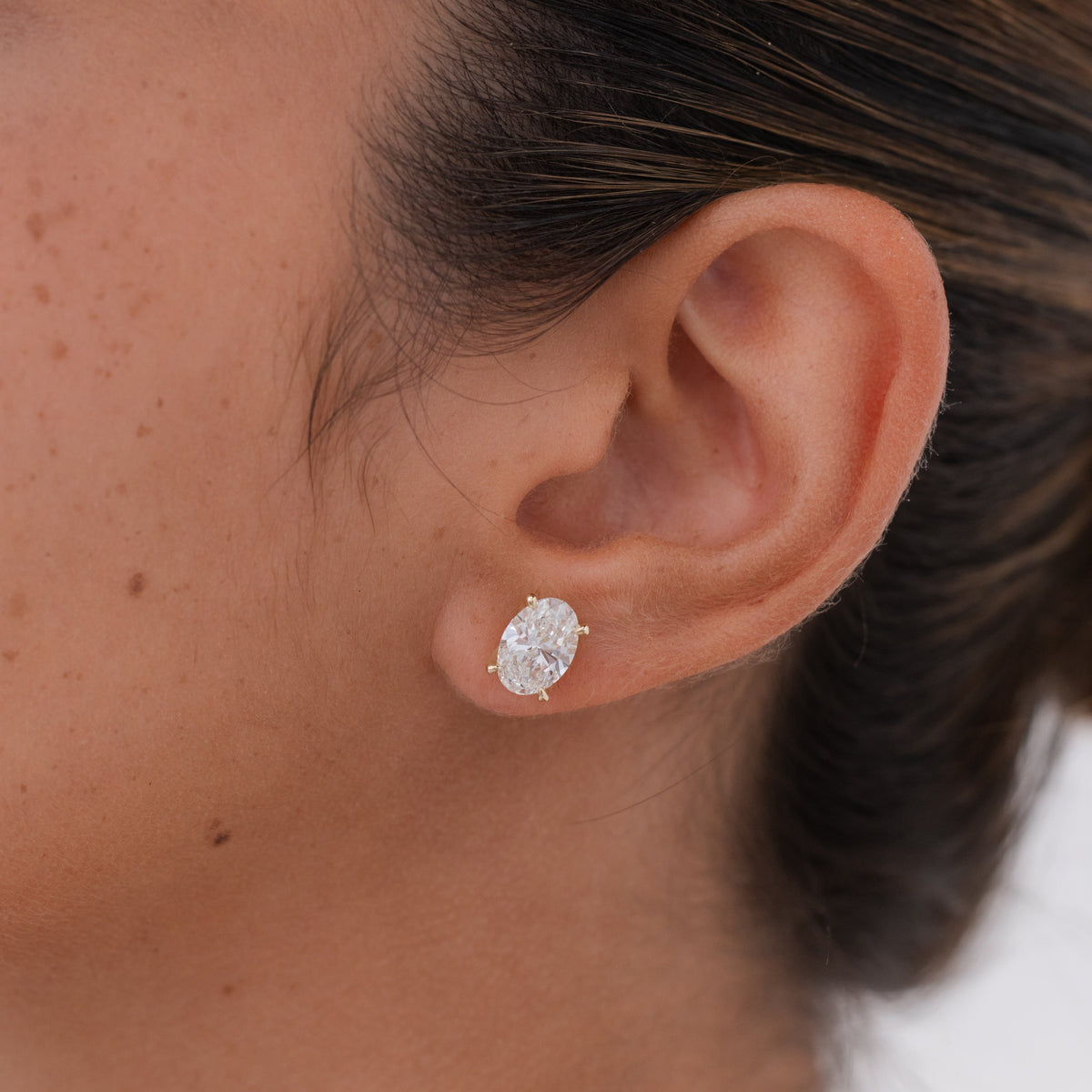 Oval Diamond Studs