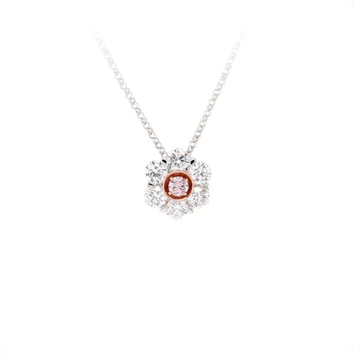 Pink Argyle Diamond Flower Pendant